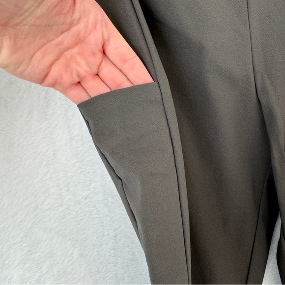 Athleta Womens Gray Wander Slim Pant Casual Back Zip Ankle Slit Size 12 - Picture 3 of 10